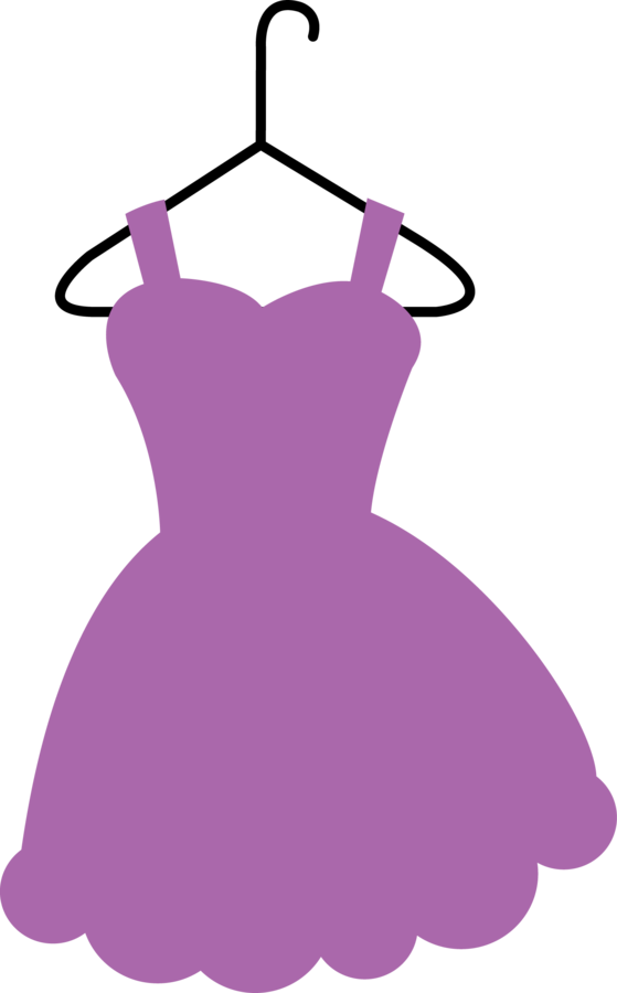 Clip Art Purple Cocktail Dress - Dress With Hanger Clipart (559x900)