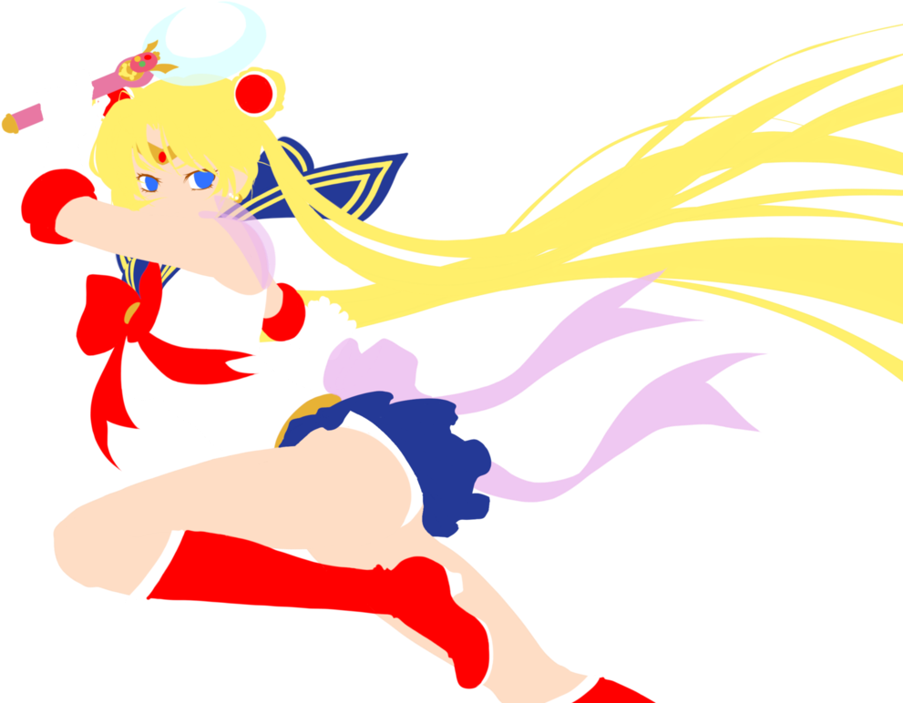Sailor Moon Attack Minimalist By Crystallized Rose - Sailor Moon Action Poses Png (1012x789)