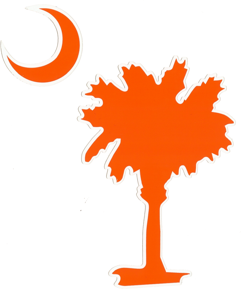 South Carolina Palmetto And Moon Custom Die Cut Decal - South Carolina Palm Tree (768x939)