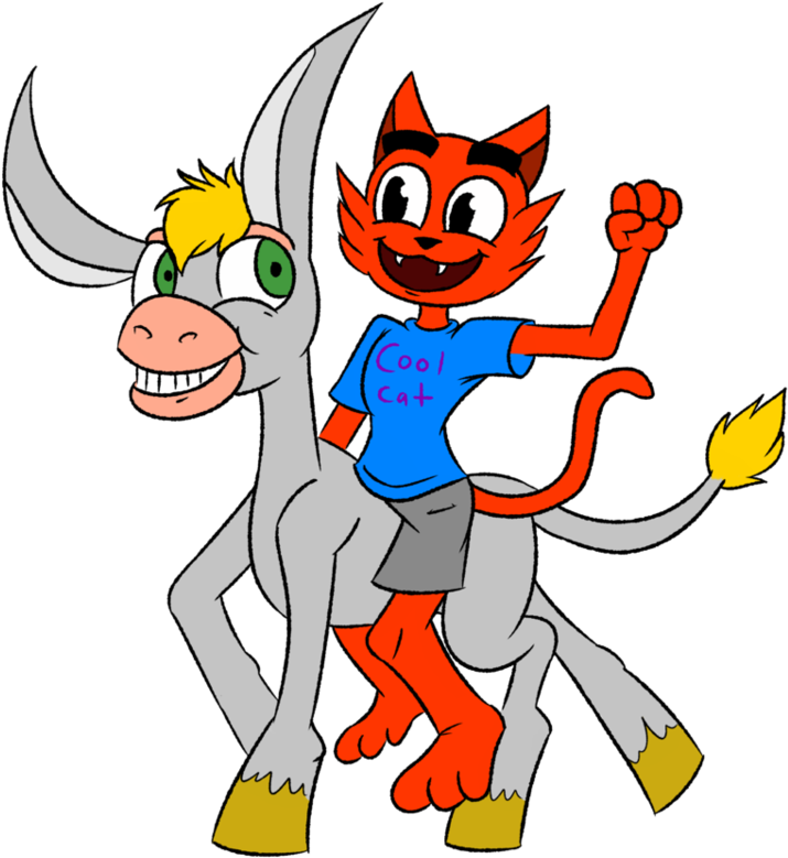 Donkey Ollie And Cool Cat By Omegacornyoverlord - Donkey (962x831)