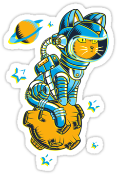 Cat - Redbubble Space Cat Kontrast Top (375x360)