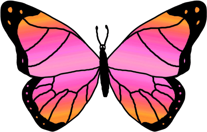 Swimming Butterfly Clipart Transparent - Butterfly Clip Art (821x527)