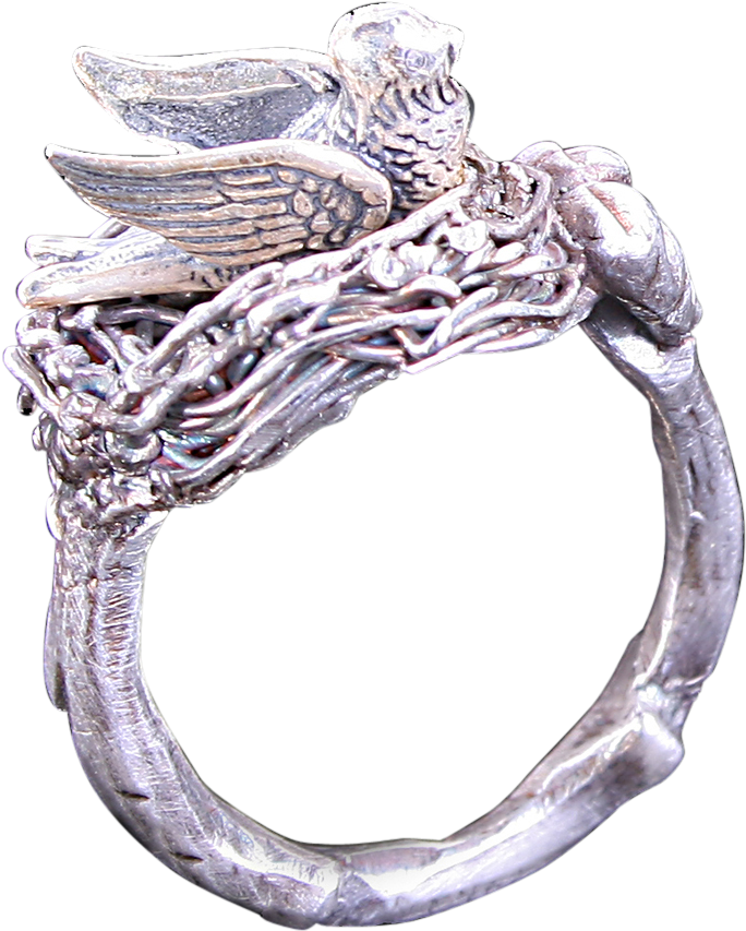 Dove Ring Bird Nest Ring - Engagement Ring (852x852)