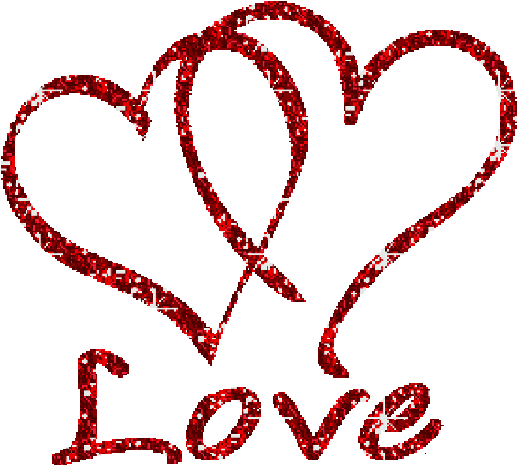 Animated Red Sparkly Hearts With Love - Love Glitter (525x478)