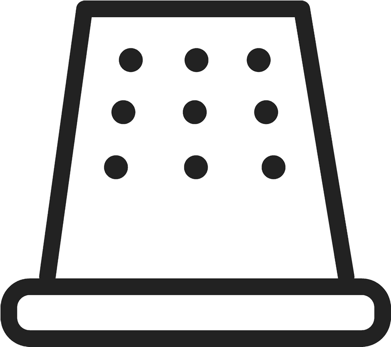 Thimble Outline Rubber Stamp - Rubber Stamp (800x800)