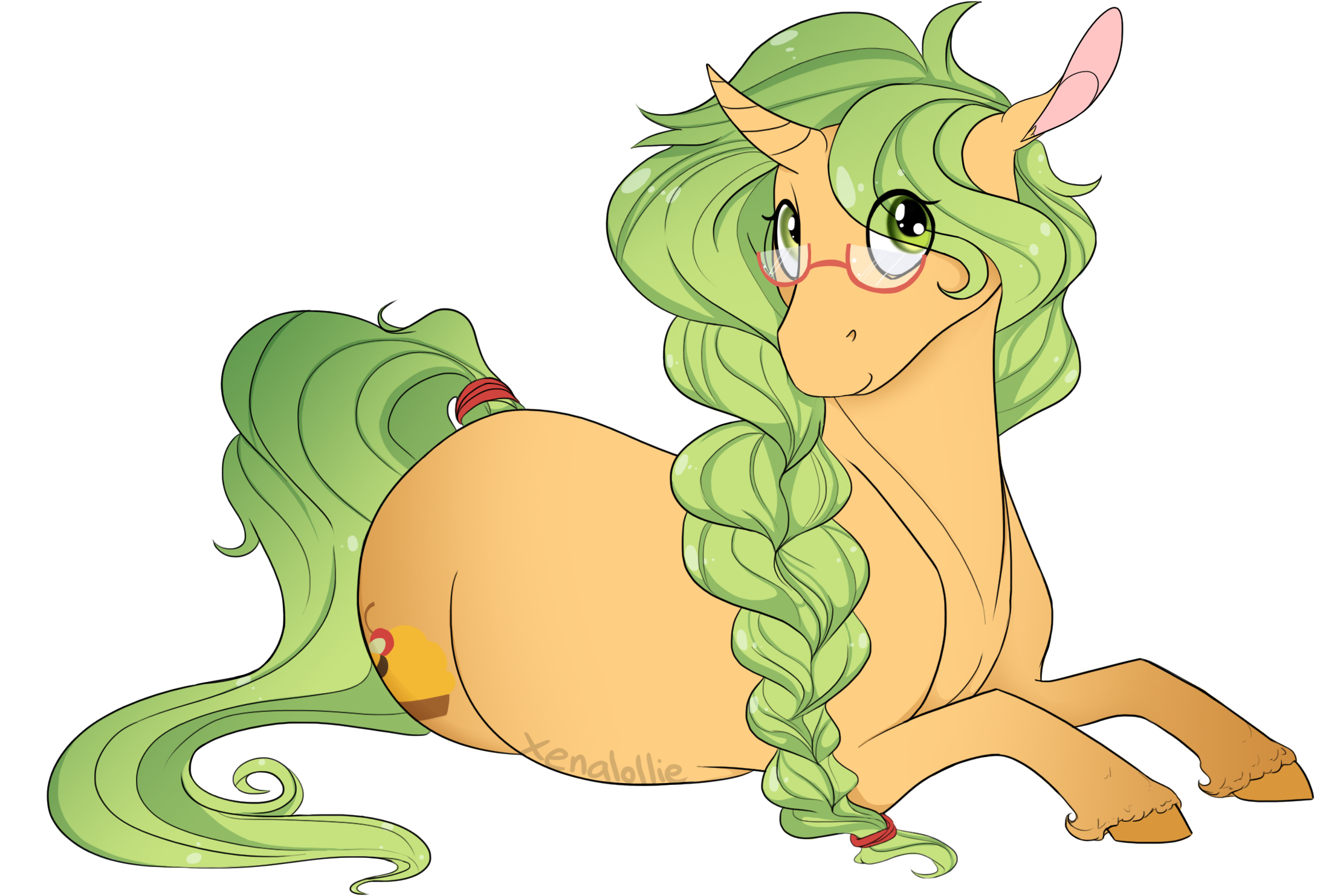 Xenalollie, Female, Glasses, Mare, Oc, Oc - Cartoon (2559x1704)