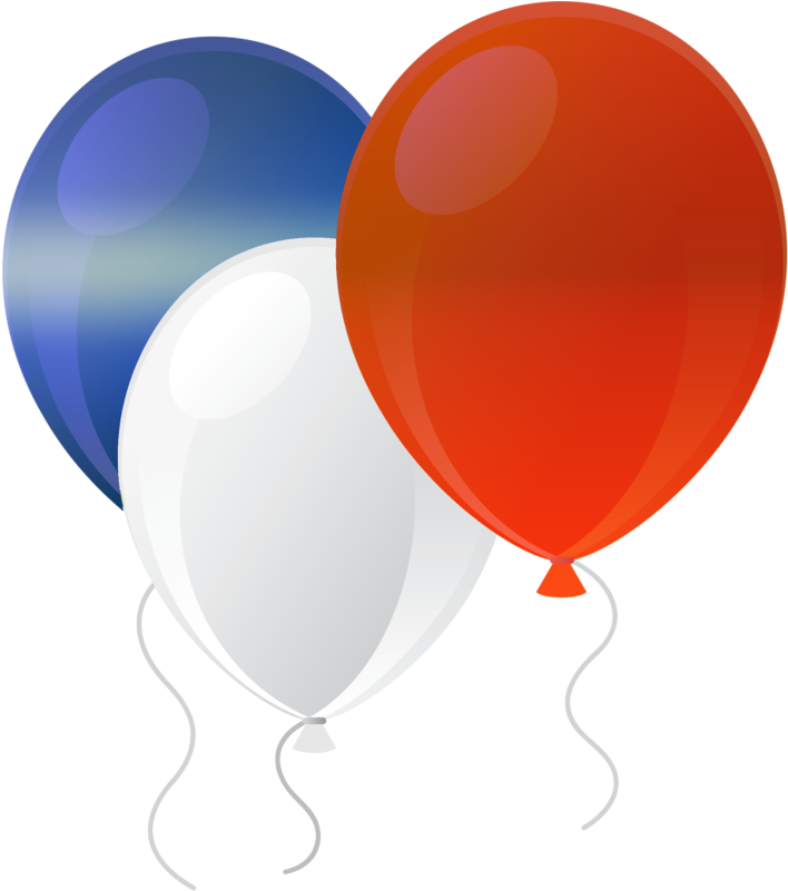 Ballons - Page - Red White And Blue Balloons Png Transparent (741x800)