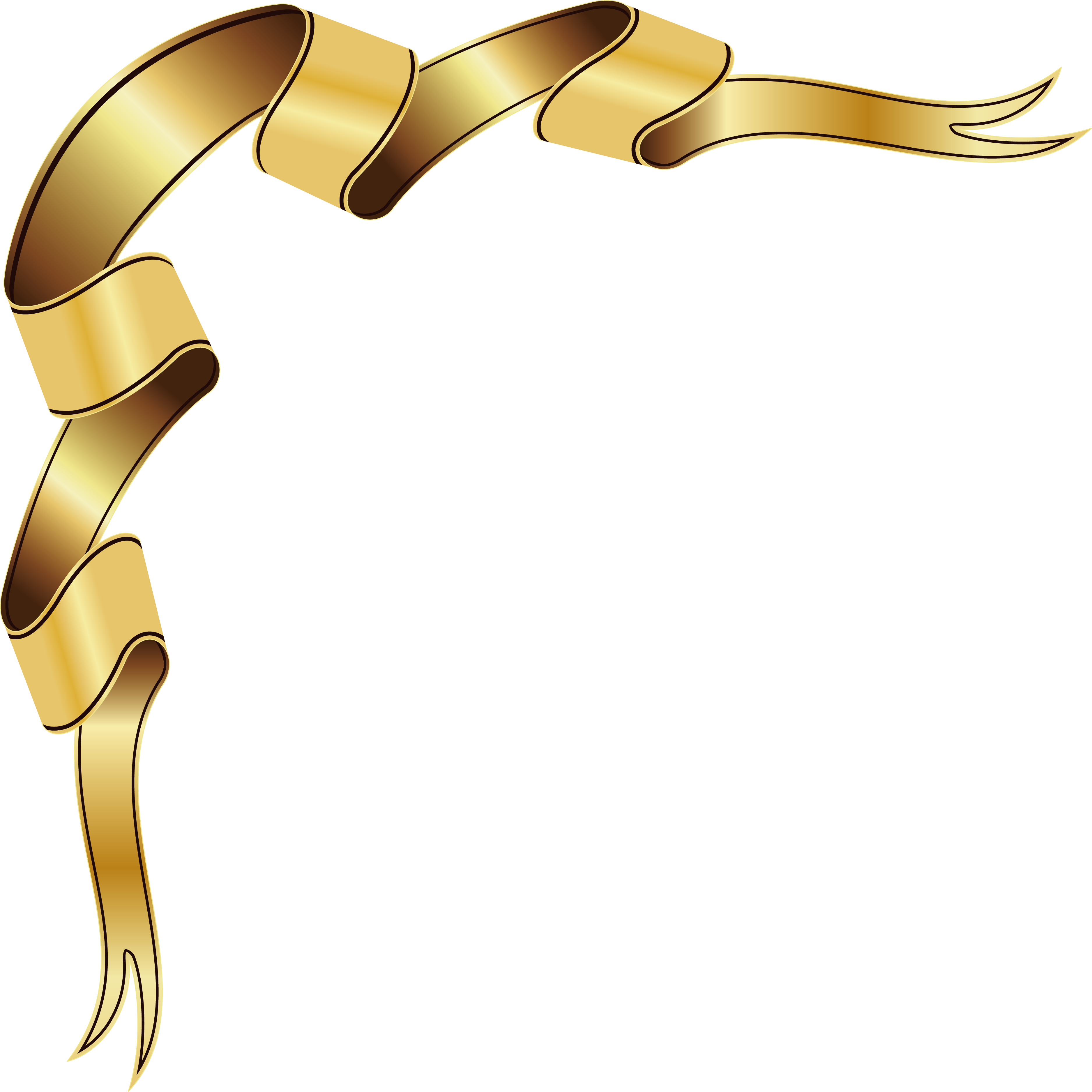 Label Ribbon Clip Art - Gold Ribbon Vector Png (3750x3750)
