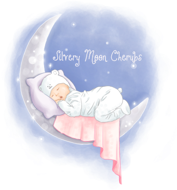 Silvery - Baby On Moon Png (400x400)