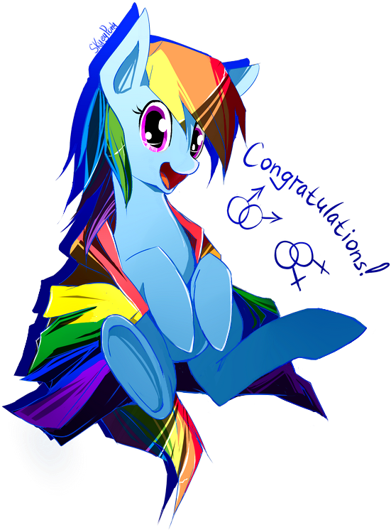 Skyeypony, Congratulations, Gay Pride, Happy, Lovewins, - Illustration (700x900)