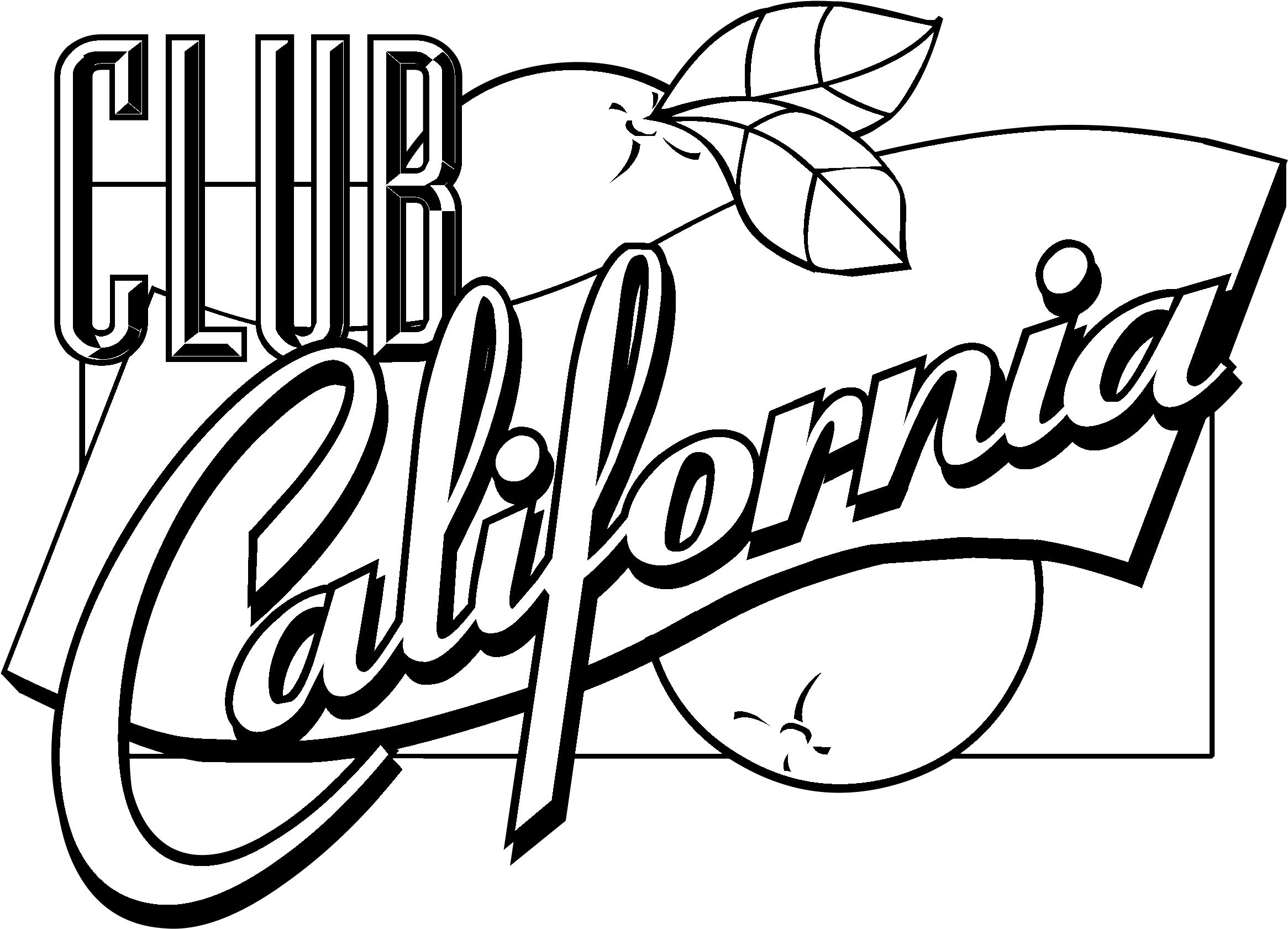 California Club Logo Black And White - Calligraphy (2400x2400)