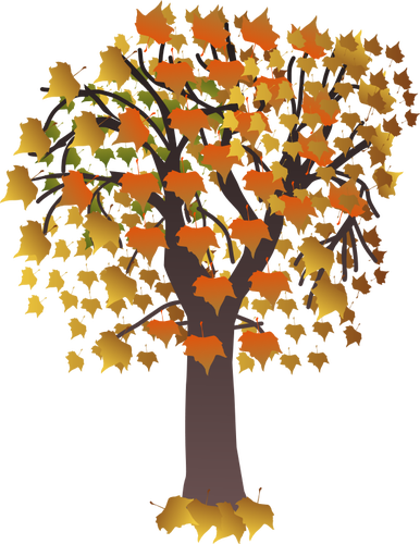 Otoño Árbol Rama Vector Imagen Prediseñada - Draw A Maple Tree (386x500)