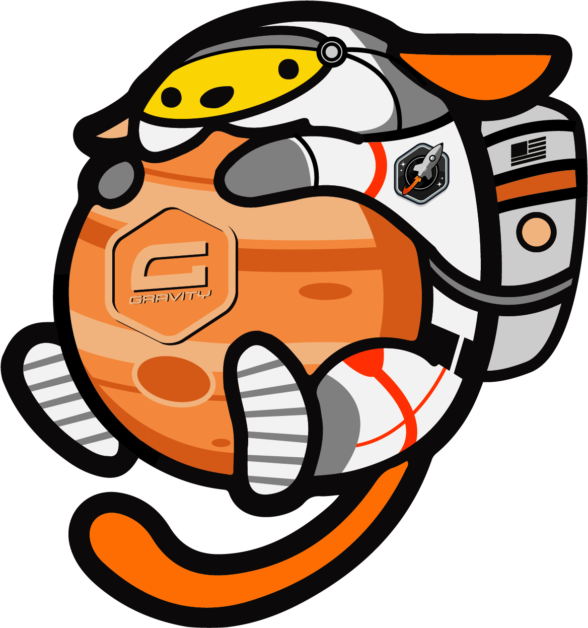 Astronaut Clipart Orange - Wordpress (1182x1260)