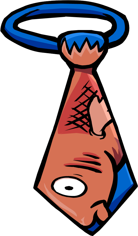 Mullet Necktie - Club Penguin Necktie (596x1001)