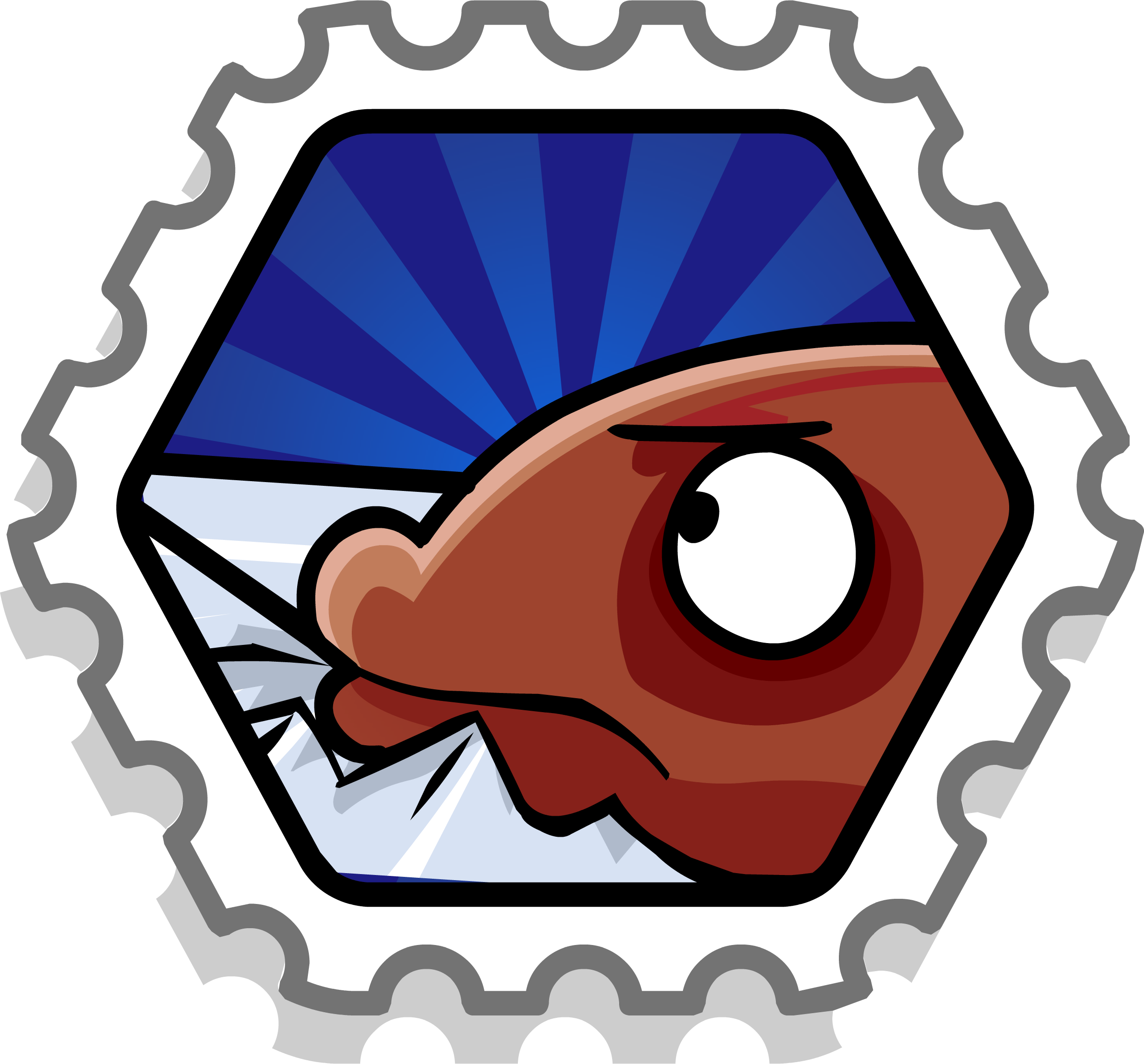 Prize Mullet Stamp - Club Penguin System Defender Stamps (2452x2280)