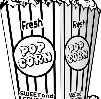 Popcorn Coloring Pages Fresh Kernel Templ On Bagels - Movie Popcorn Throw Blanket (396x390)