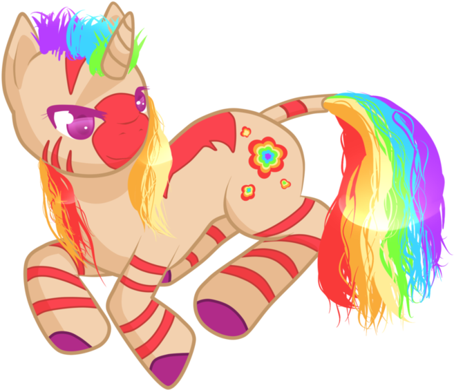 Aisuroma, Mullet, Oc, Oc Only, Pony, Rainbow Hair, - Cartoon (704x600)