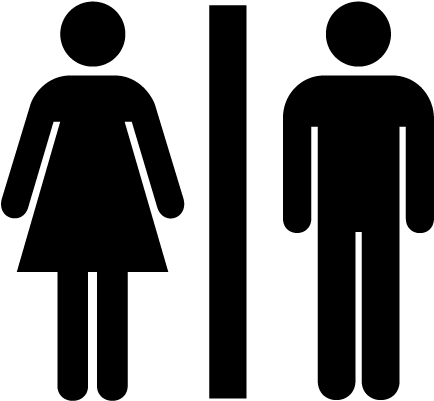 Unisex Bathroom Sign - Toilet Icon (440x408)