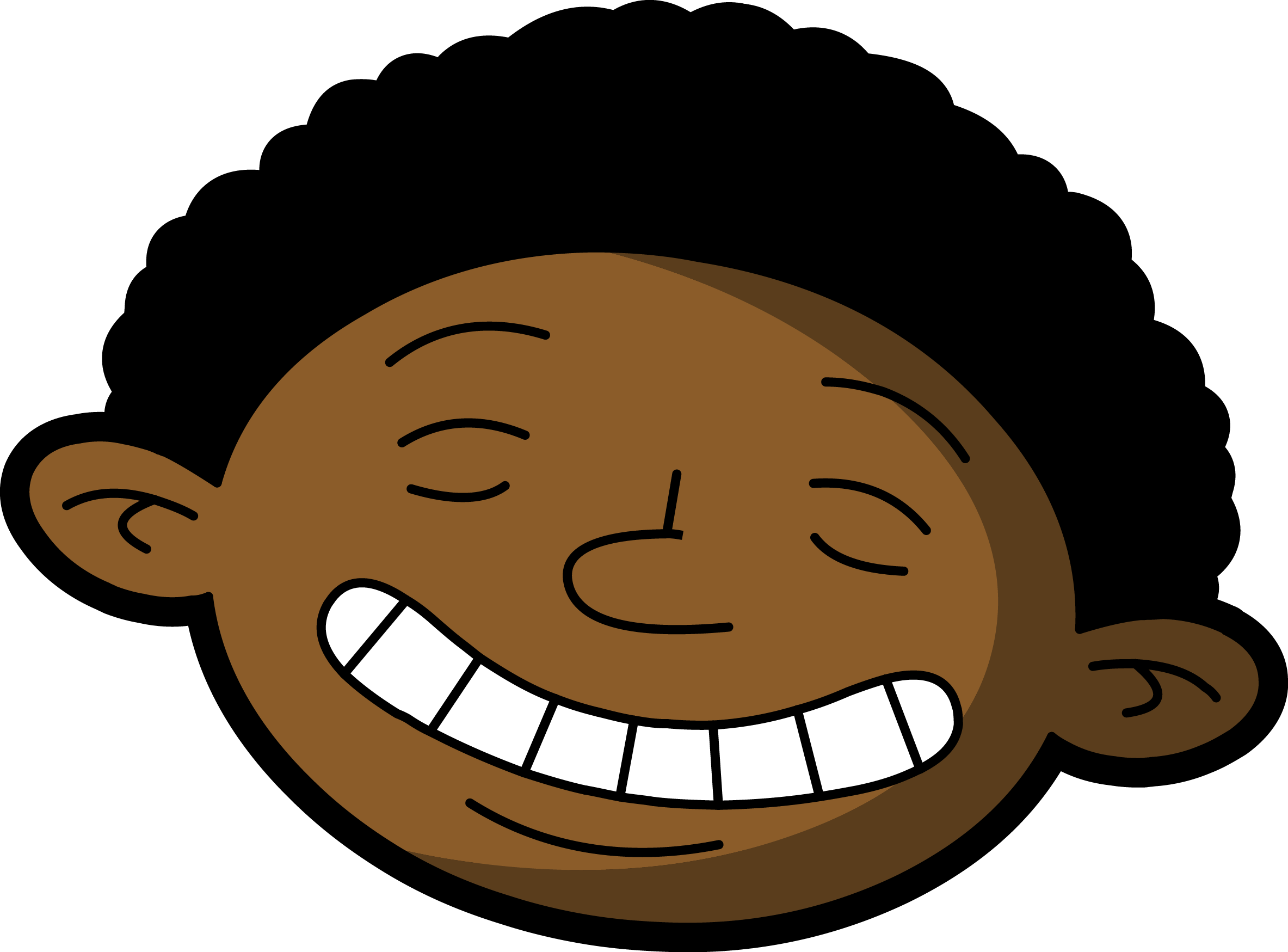 Cartoon Smiley Facial Expression - Happy Black Kid (2367x1749)