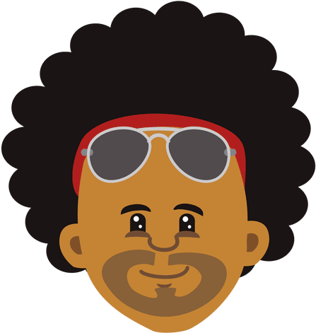Black Man Cartoon Head Afro Transparent Png - Logo Kue (512x512)