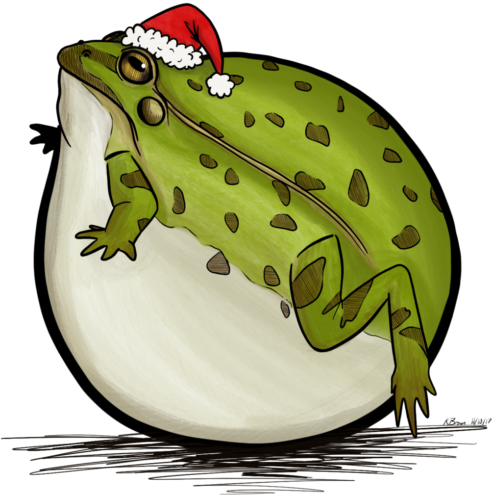 Makkel5603 0 0 Christmas Frog By Makkel5603 - Fat Frog Cartoon (1024x1017)