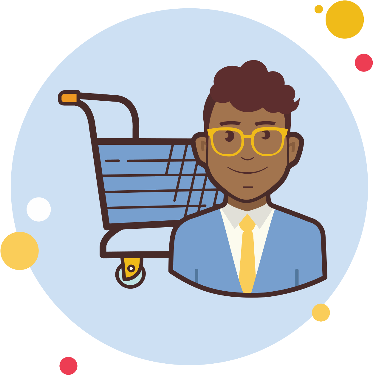 Man With Glasses Shopping Cart Icon - Man With Glasses Shopping Cart Icon (1600x1600)