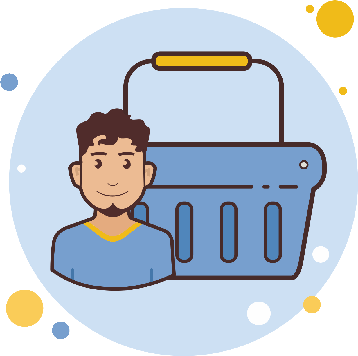 Man Blue Shopping Basket Icon - Man Blue Shopping Basket Icon (1600x1600)