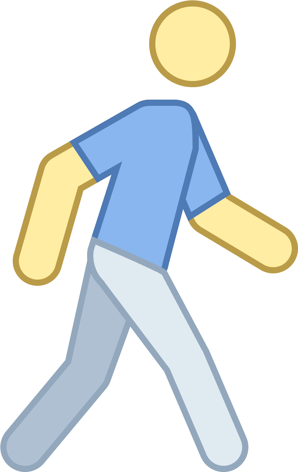 Walking Man Icon For Kids - Blue Walking Man Icon (1600x1600)