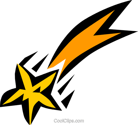 Shooting Star Royalty Free Vector Clip Art Illustration - Shooting Star (480x434)