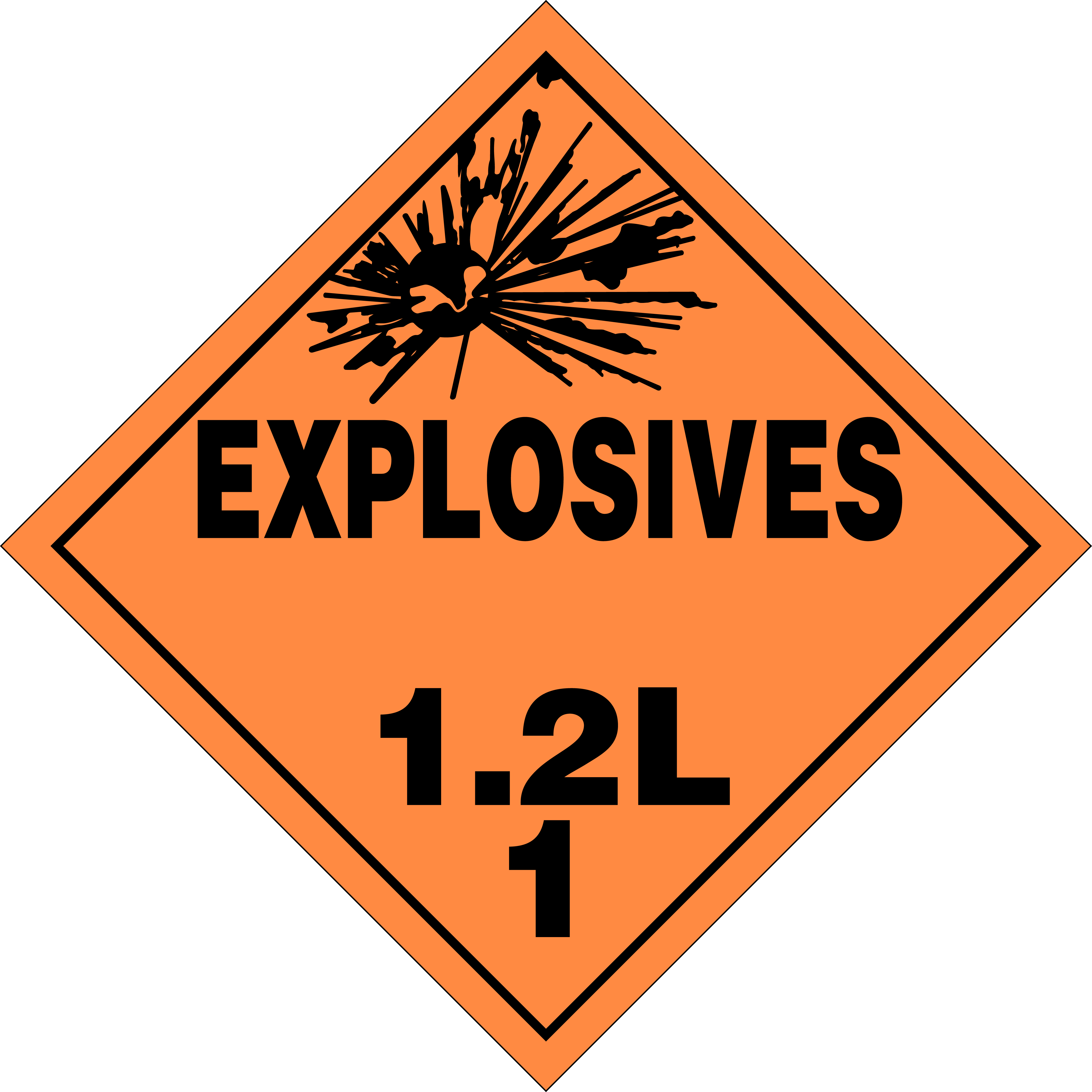 1 - 3 Explosives - 1.4 Placard (4582x4582)