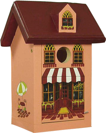 The Backyard Naturalist's Hand Painted Bird House 'café - Bistro (500x500)