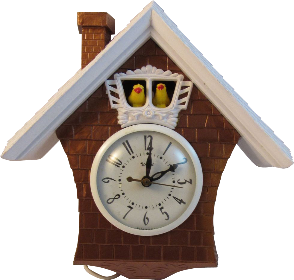 Vintage United Novelty Birdhouse Electric Clock - Cuckoo Clock (981x981)