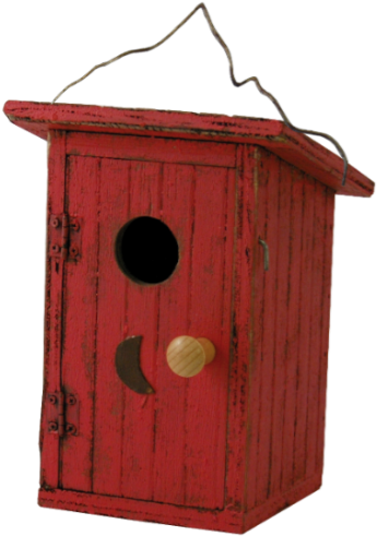 Birdy Loo Birdhouse - Birdie Loo Birdhouse, Red, Birdhouses, By Songbird (451x549)