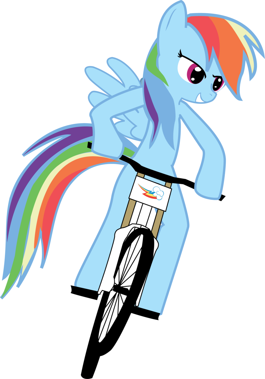 Rainbow Dash On Mtb Vector By Hoodie-stalker - Cartoon (900x1289)