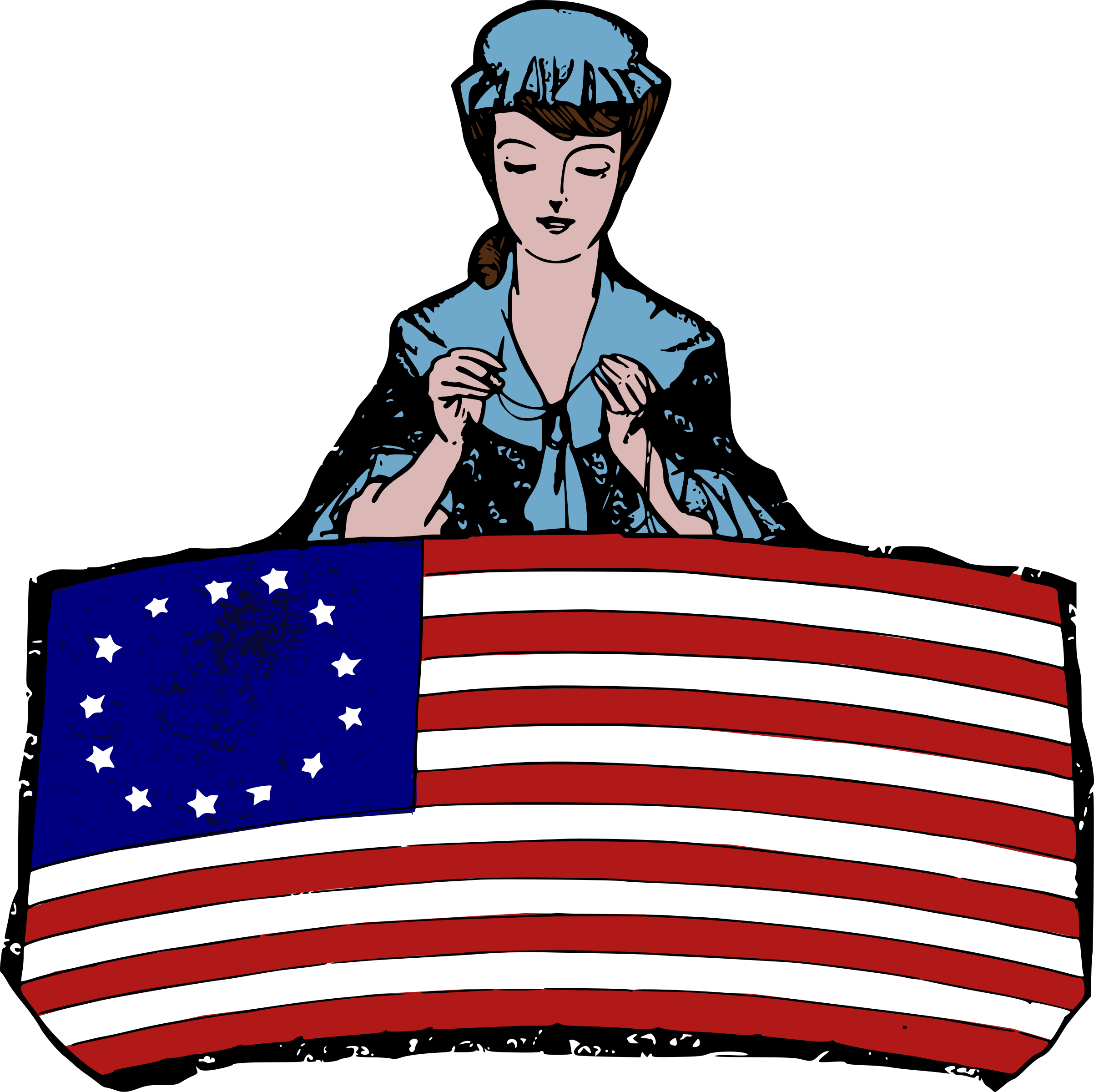 Betsy Ross Colour By J4p4n - Betsy Ross Flag Clipart (2405x2400)