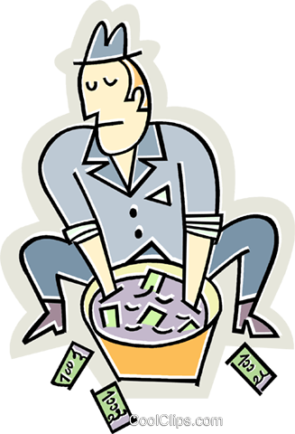 Gangster Laundering Money Royalty Free Vector Clip - Money Laundering (327x480)
