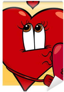 Heart With Valentine Card Cartoon Wall Mural • Pixers® - Srdicka Kreslene (400x400)