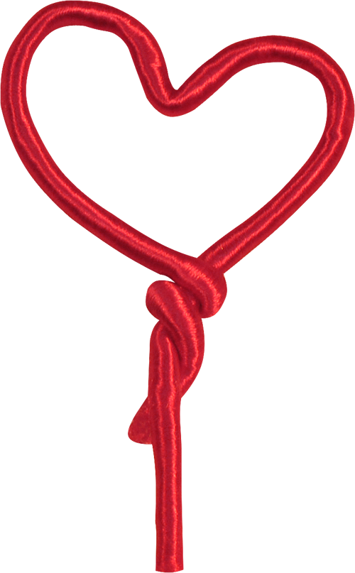 Red Rope Clip Art - Heart Rope Red (500x807)