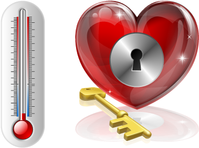 Secret Crush - Heart Emojis Locked With A Key (475x300)