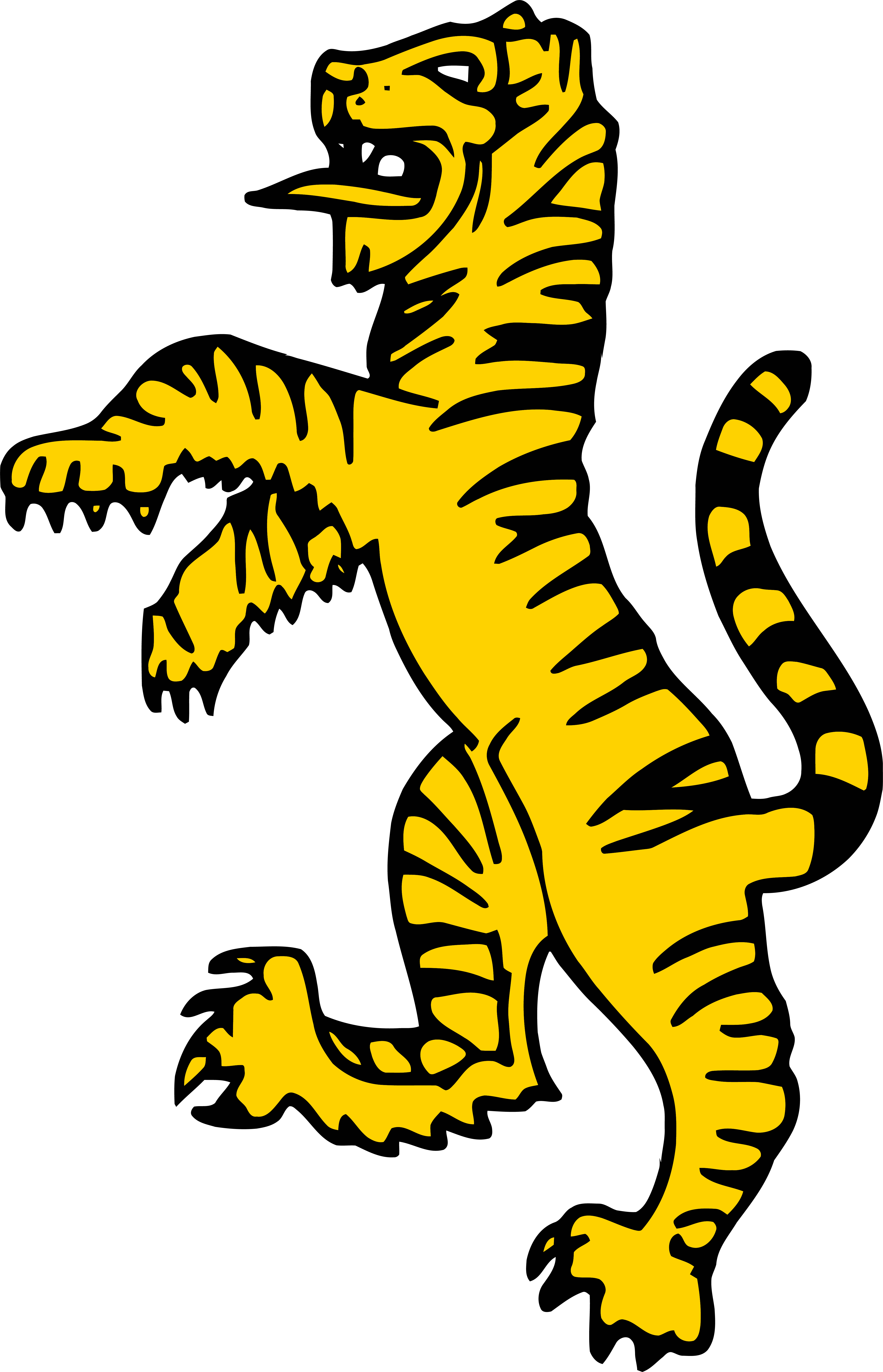 Gold Color Standing Tigger Clipart Png Image Download - Pinterest (4562x7086)