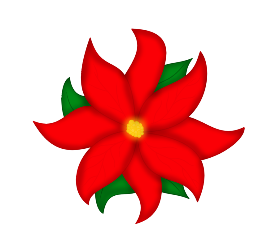 Pointsetta Sticker Red/ Merry Christmas 9/25 By Ginger - Poinsettia (894x894)