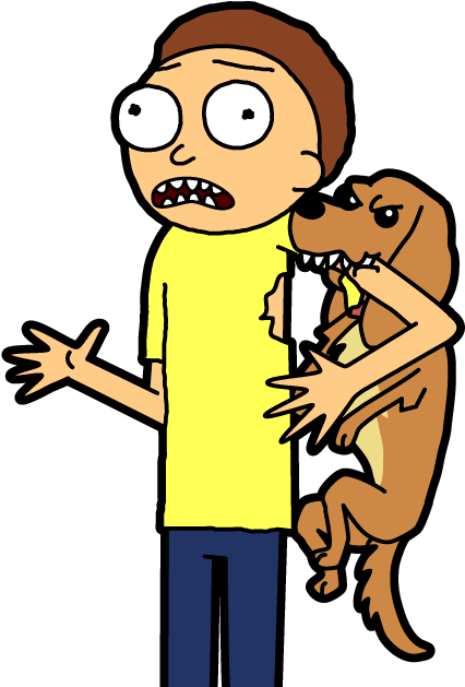 Dog Bite Morty - Pocket Mortys Morty (432x650)