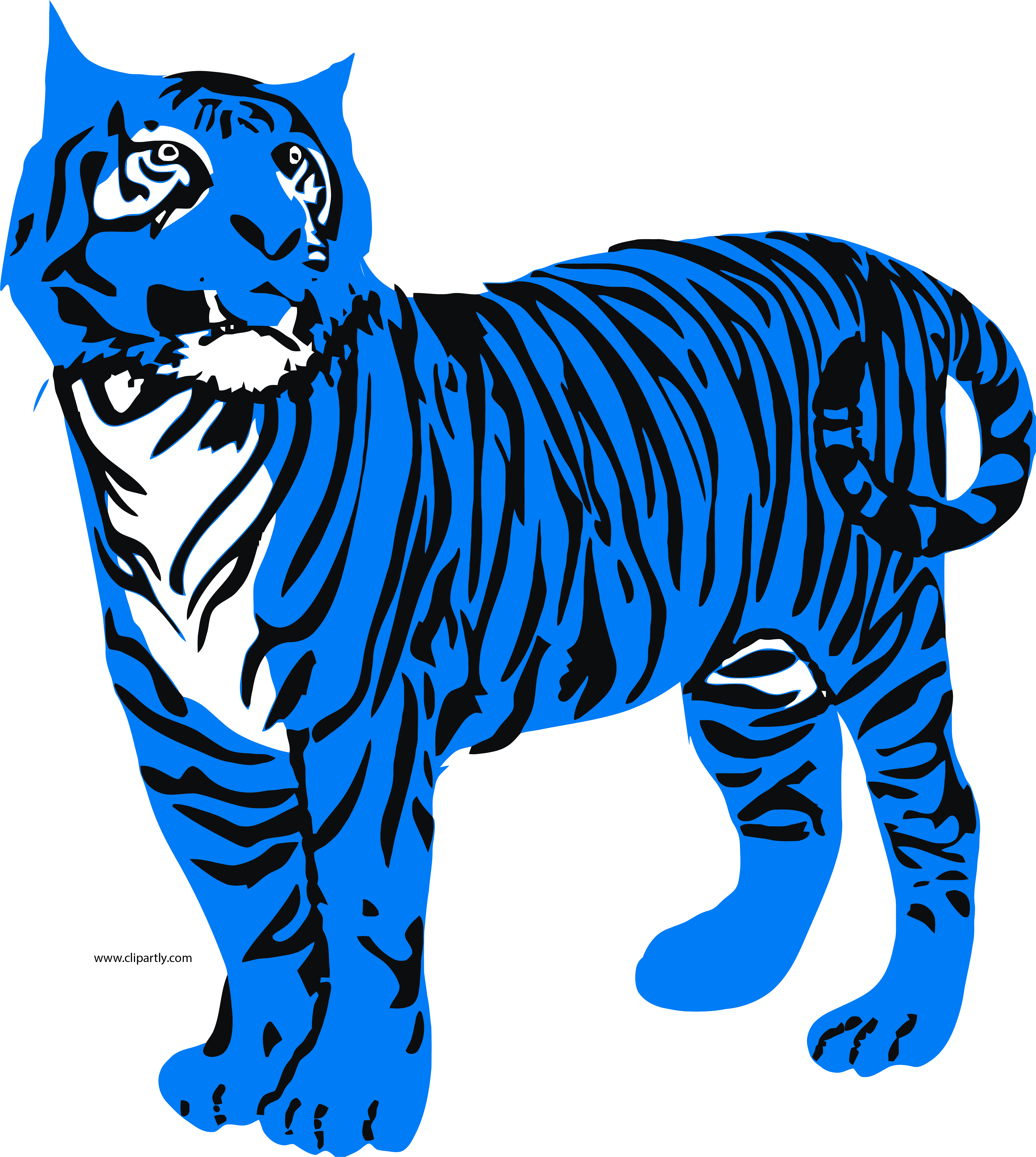 Large Tigger Standing With Curled Tail Clipart Png - Tiger Clipart (4081x4557)