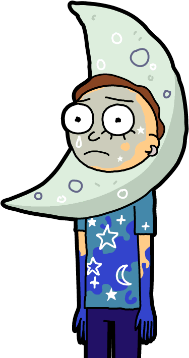 Moon Morty - Rick And Morty Moon (402x714)