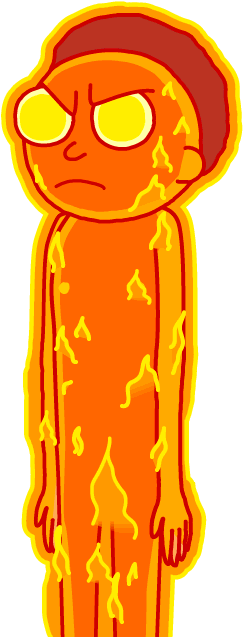 Hot Morty - Pocket Mortys Flaming Morty (300x650)