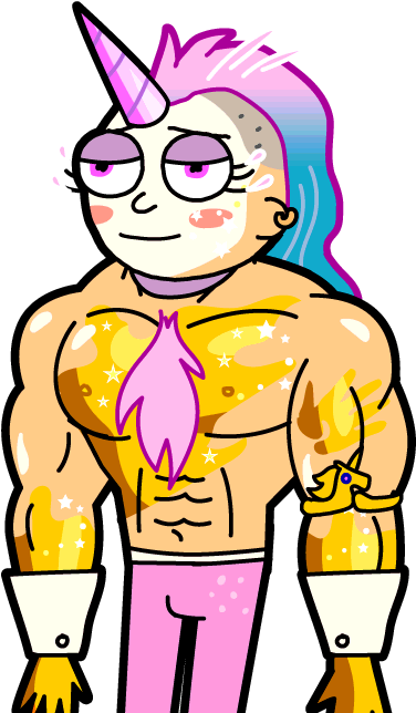 Unicorn Chaser Morty - Pocket Mortys Unicorn Morty (381x650)