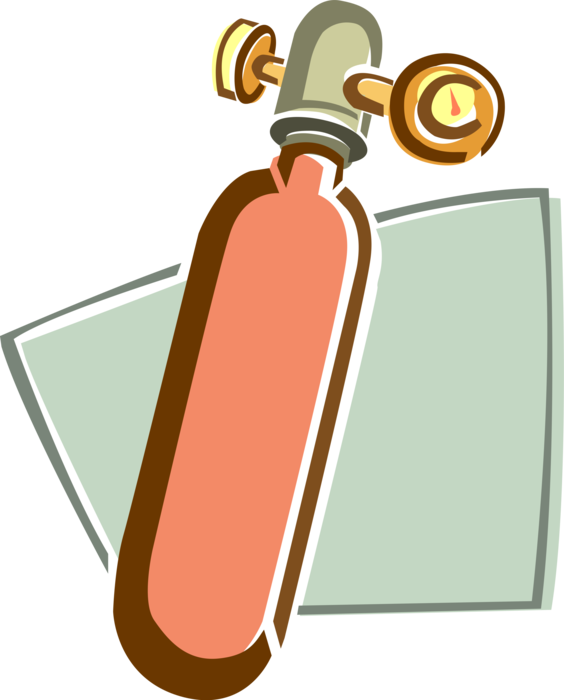 Vector Illustration Of Medical Oxygen Air Tank - Skateboarding (564x700)