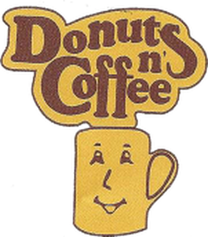 Doughnut Clipart Coffee - Donuts N Coffee Columbus Indiana (420x478)