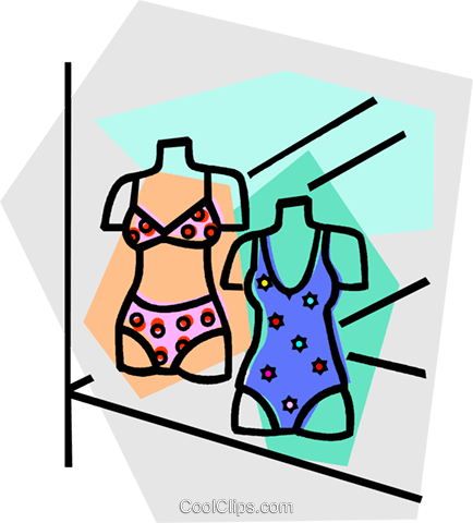 Bathing Suit Window Display Royalty Free Vector Clip - Clip Art (434x480)
