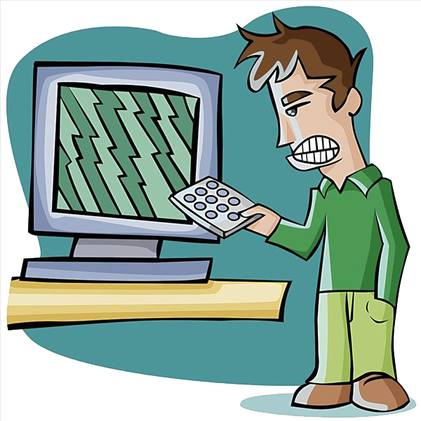 Television Kneeling Remote Control Illustration - Cartoon (600x600)